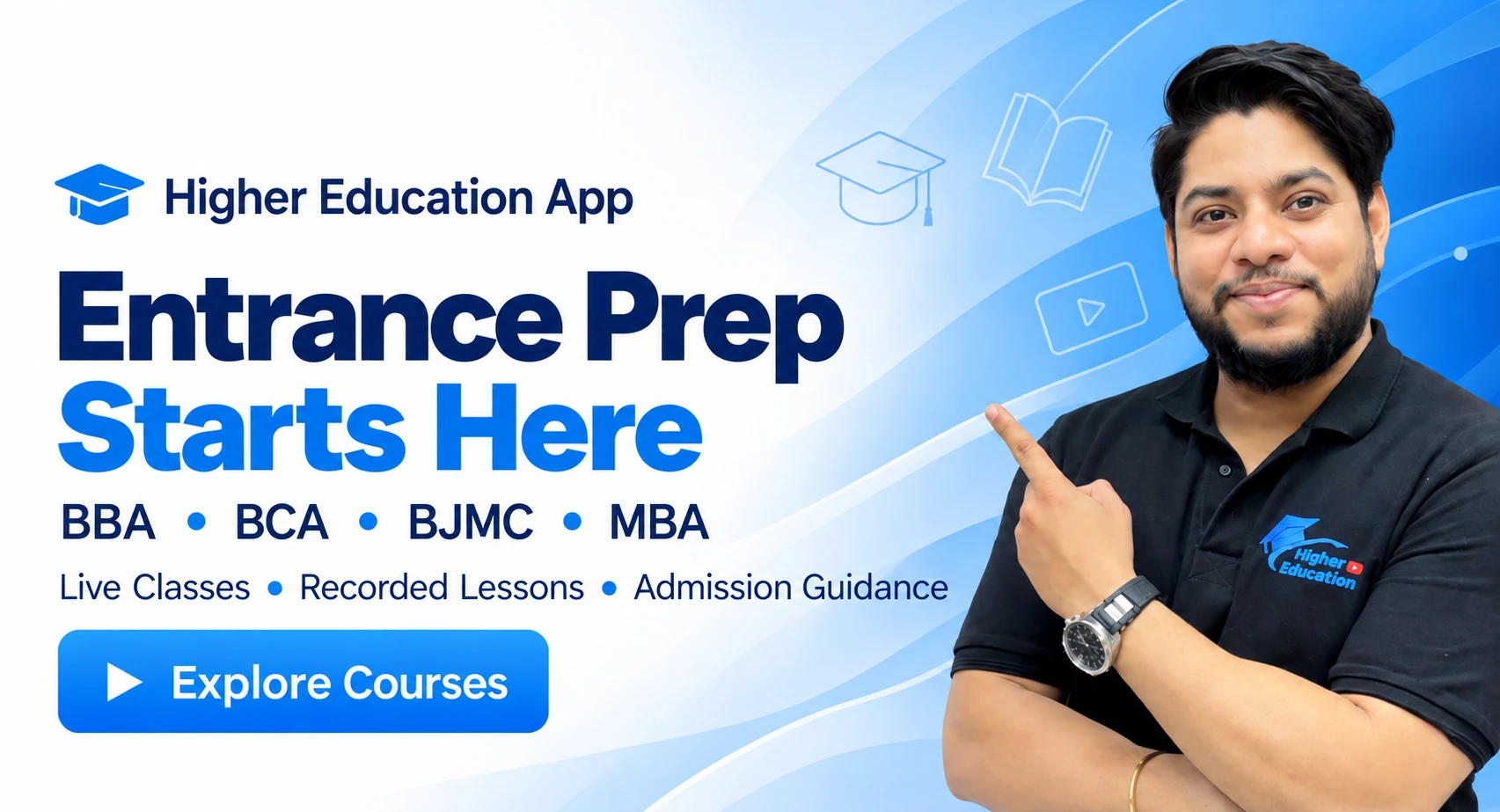 Higher Education entrance preparation for BBA, BCA, BJMC and MBA with Rahul Chandrawal